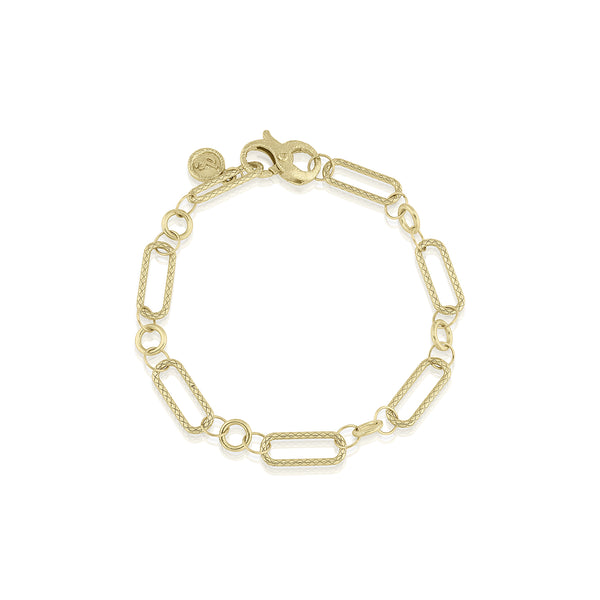 grande paperclip chain bracelet, in yellow gold <span class='visuallyhidden'>Call or text 323-404-2959 if you need shopping assistance.</span>